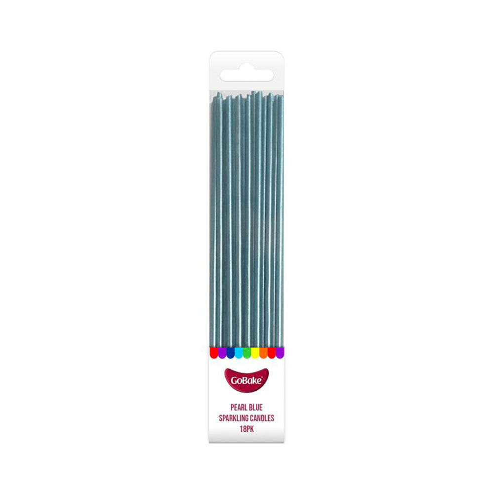 Pearl Blue Sparkling Candles 18pk