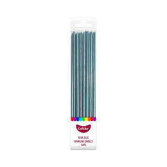 Pearl Blue Sparkling Candles 18pk