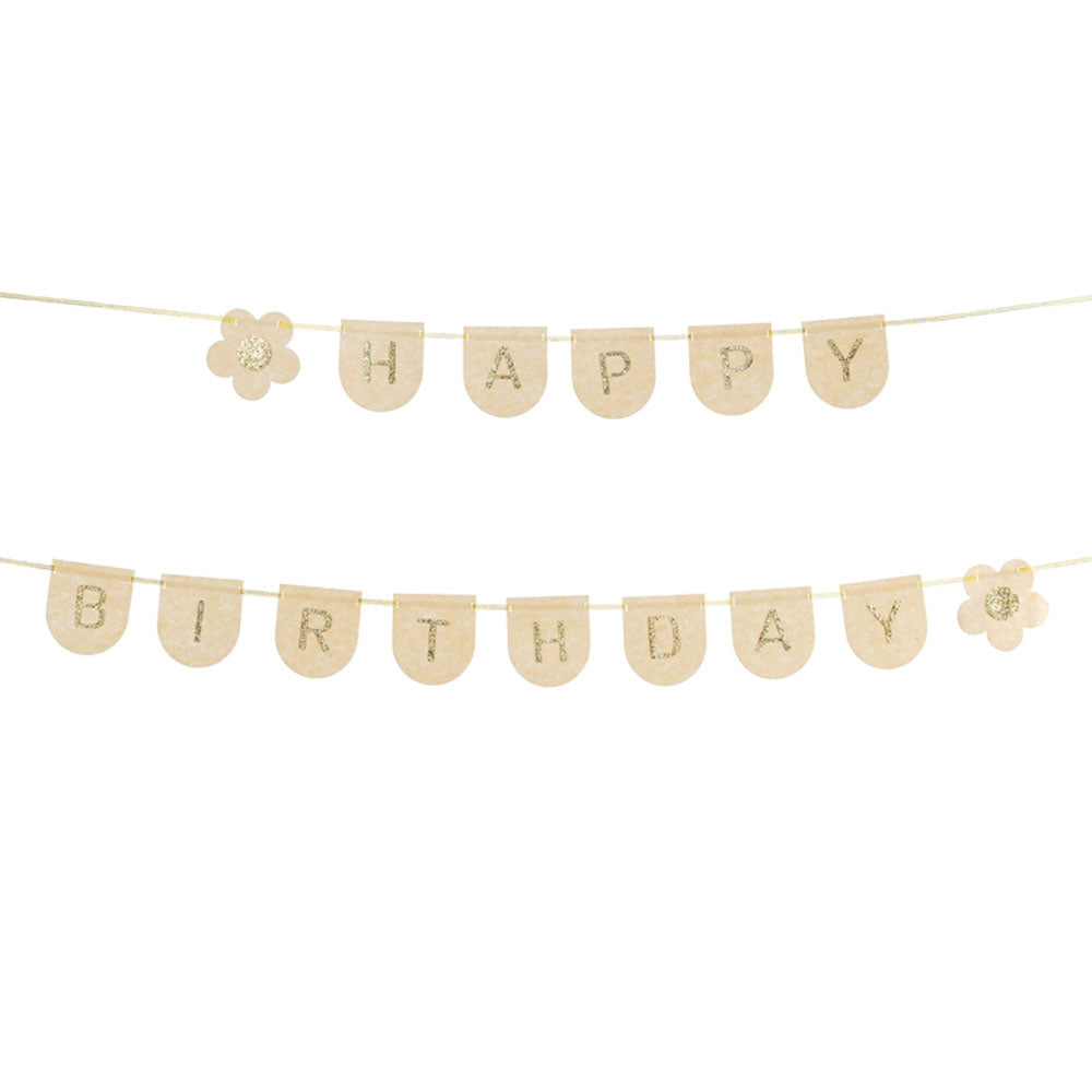 Happy Birthday Pink Felt Banner
