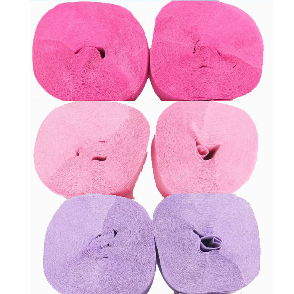 Pink & Purple Crepe Streamers 6pk