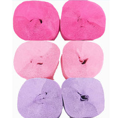 Pink & Purple Crepe Streamers 6pk