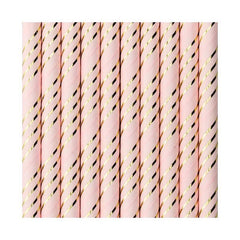 Light Pink & Gold Straws 10pk