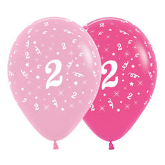 Pink 2nd Birthday Balloons 6pk