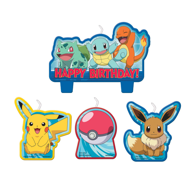 Pokemon Happy Birthday Candle Set 4pk