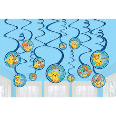 Pokemon Hanging Spiral Decorations 12pk