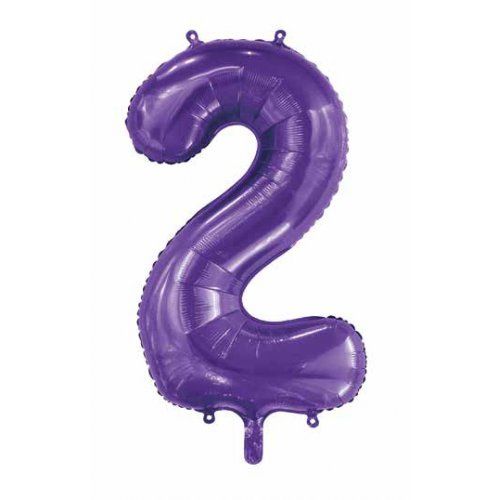 Dark Purple Giant Foil Number Balloon - 2