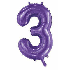 Dark Purple Giant Foil Number Balloon - 3