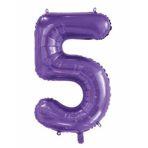 Dark Purple Giant Foil Number Balloon - 5