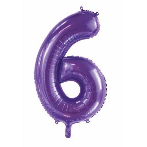 Dark Purple Giant Foil Number Balloon - 6