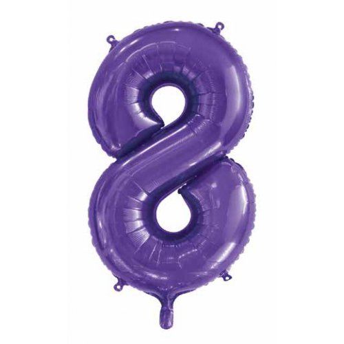 Dark Purple Giant Foil Number Balloon - 8