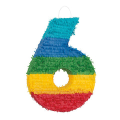 Rainbow Number 6 Pinata