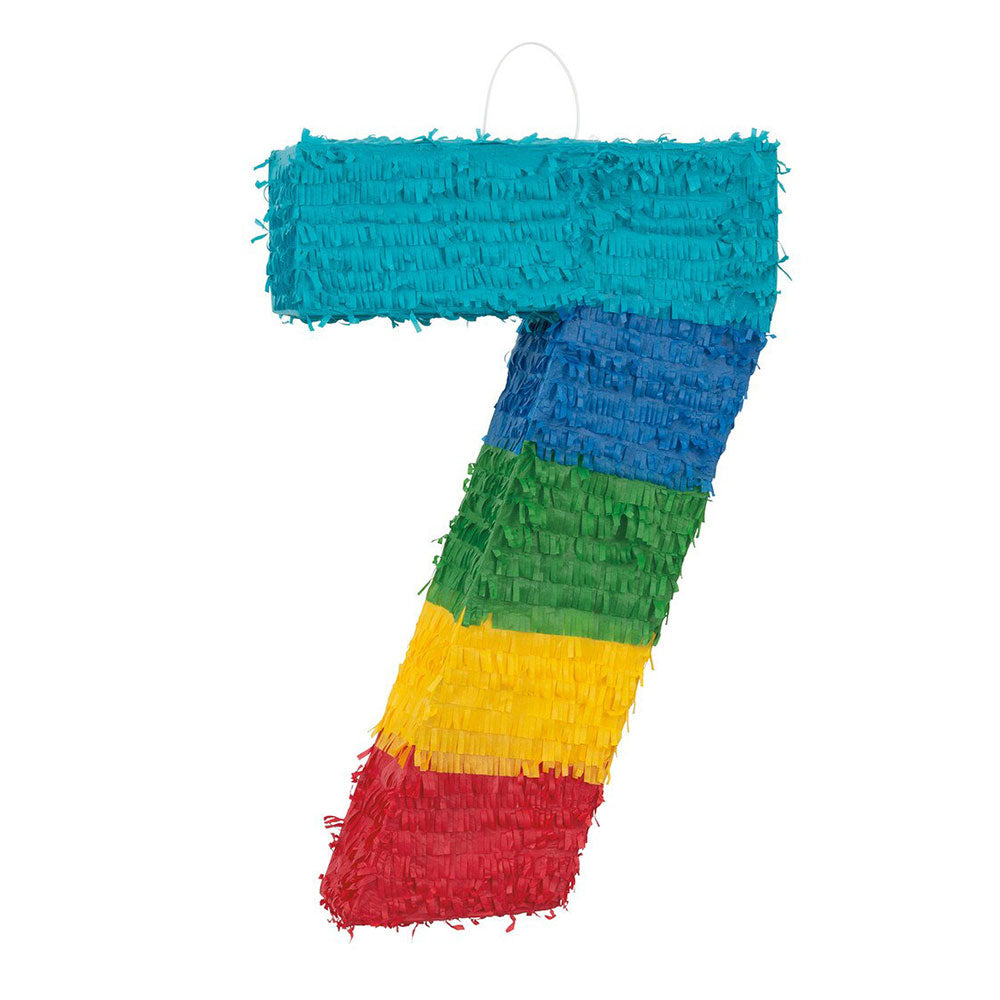 Rainbow Number 7 Pinata
