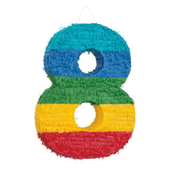 Rainbow Number 8 Pinata
