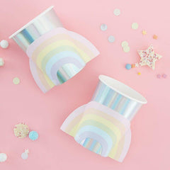 Pastel and Iridescent Rainbow Cups 8pk