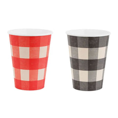 Red & Black Gingham Large Cups 6pk