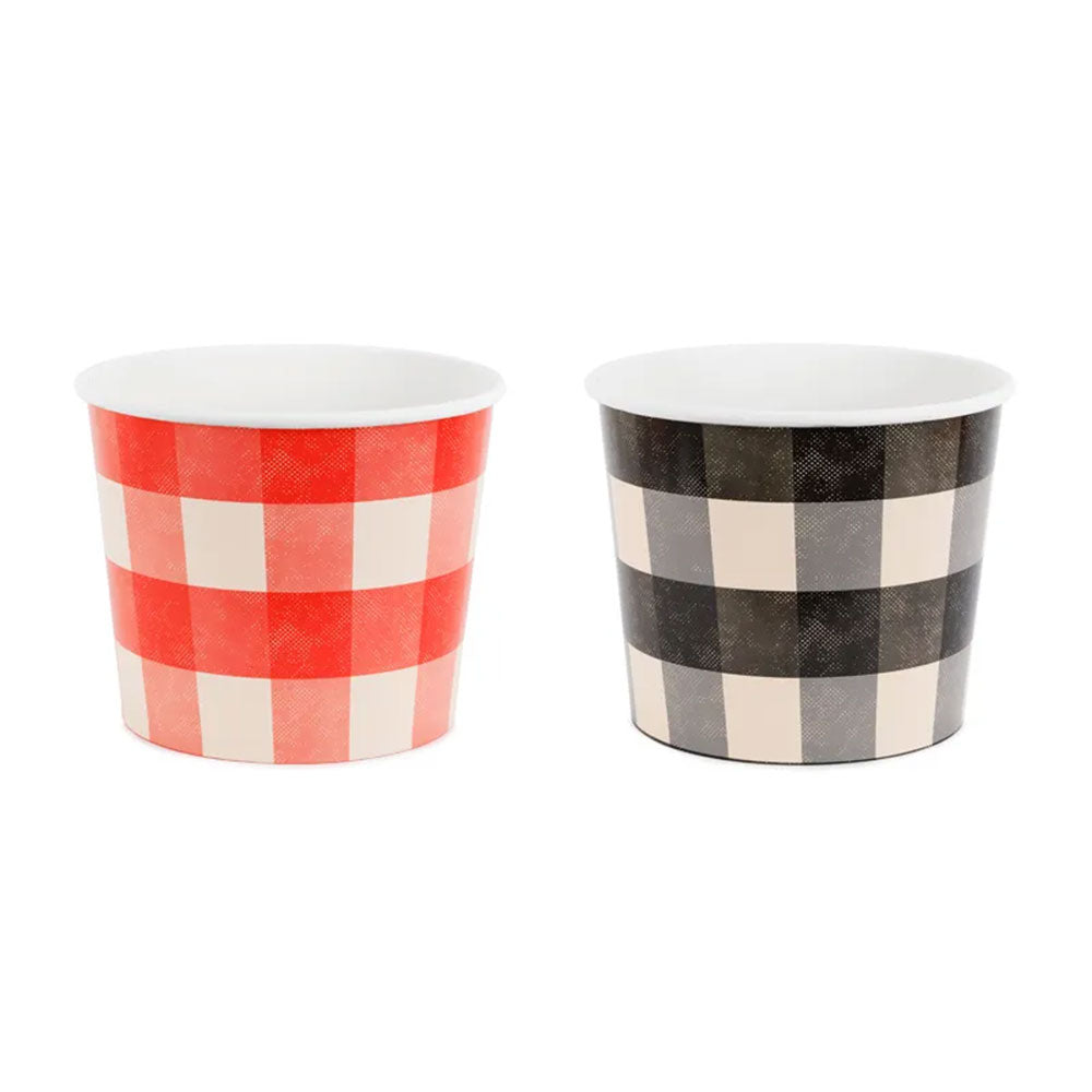 Red & Black Gingham Snack Buckets 2pk