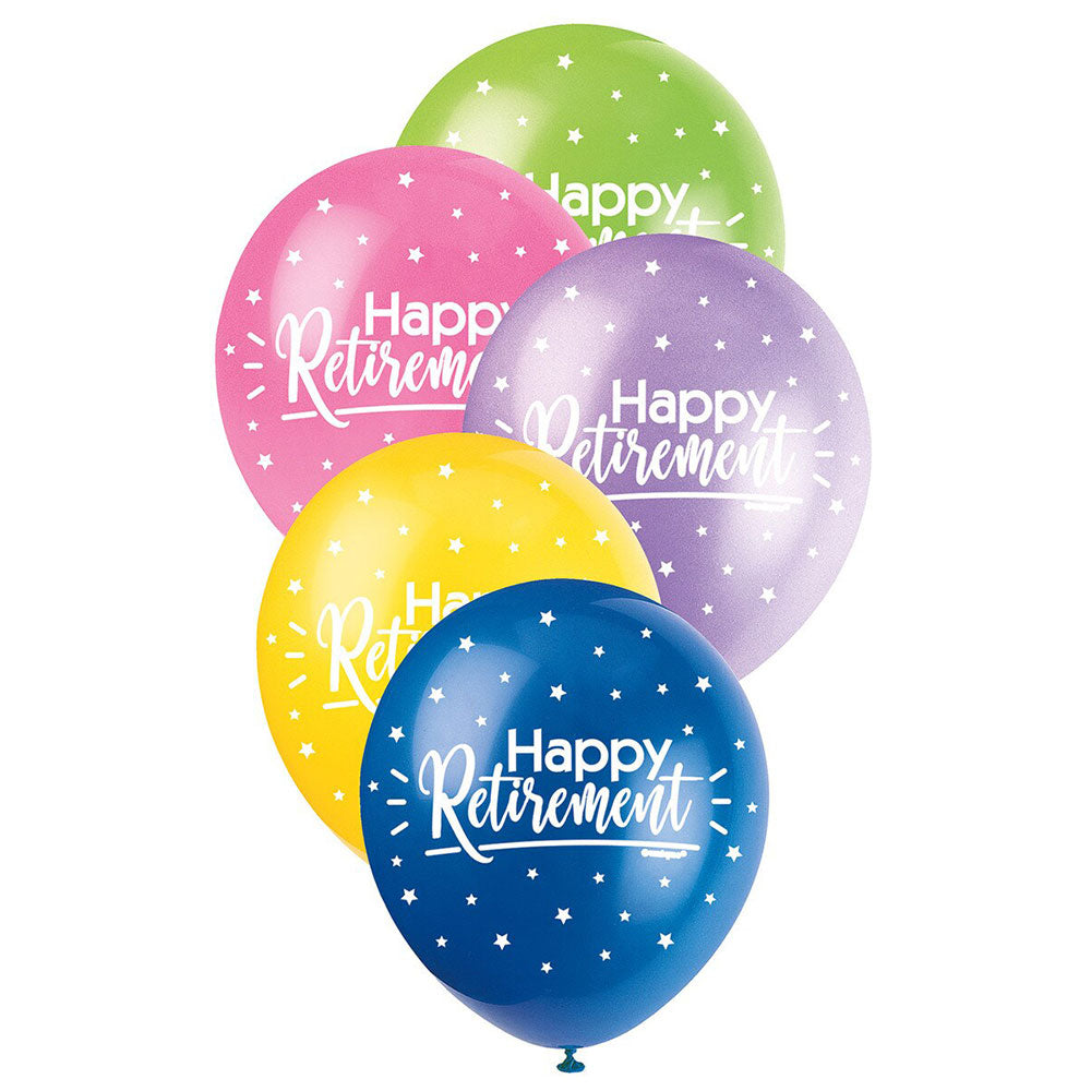 Happy Retirement Pearl Ballloons 5pk