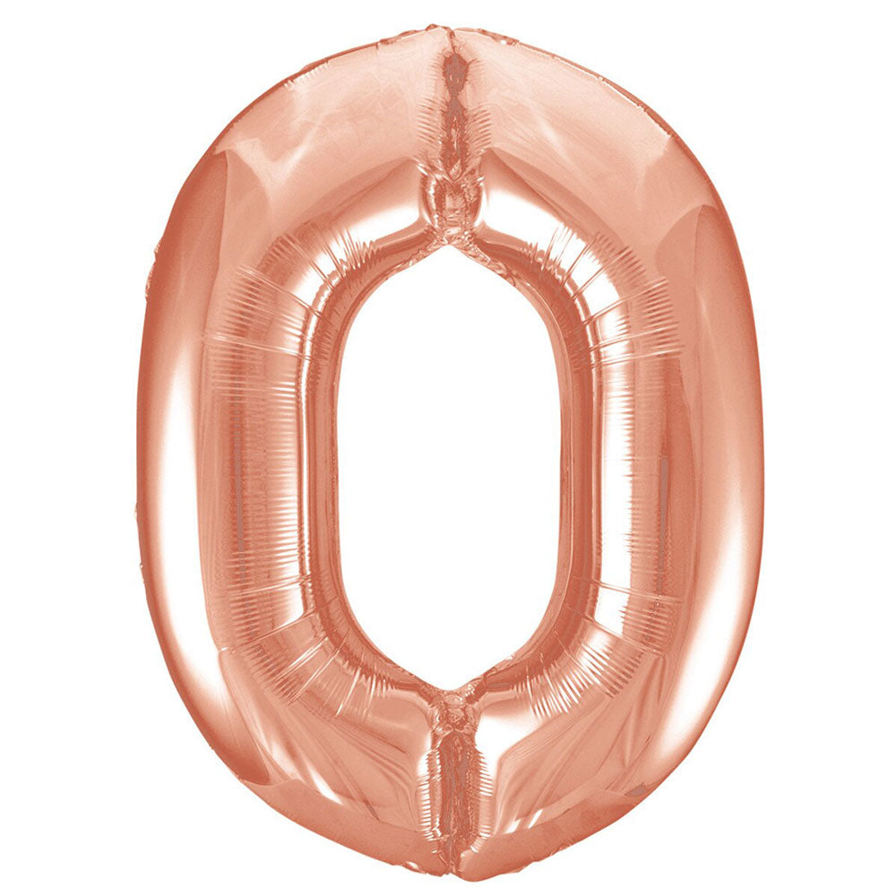 Rose Gold Giant Foil Number Balloon - 0