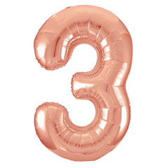 Rose Gold Giant Foil Number Balloon - 3