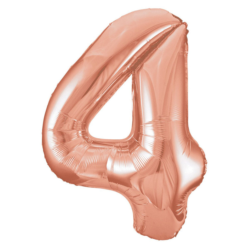 Rose Gold Giant Foil Number Balloon - 4