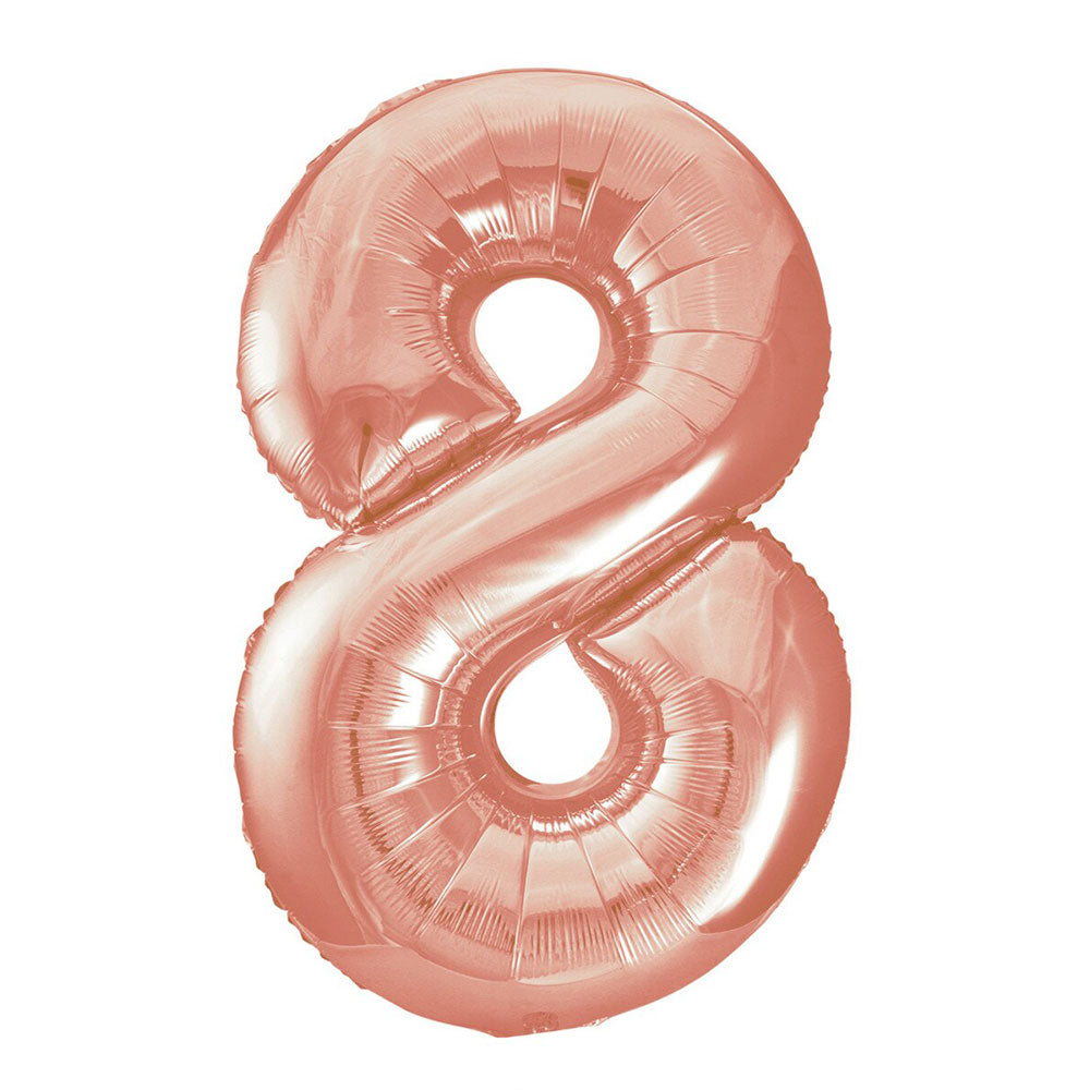 Rose Gold Giant Foil Number Balloon - 8