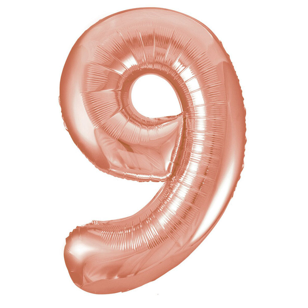 Rose Gold Giant Foil Number Balloon - 9