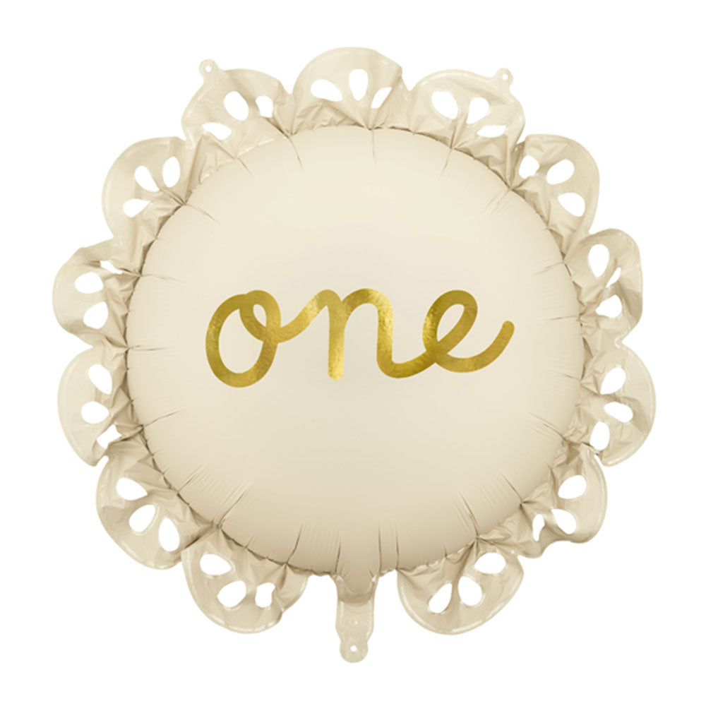 One Ruffle Round Foil Balloon