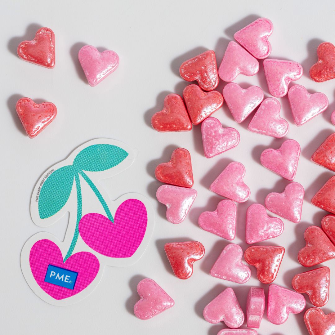 Pink Hearts Sprinkle Charms