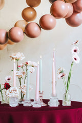 Dusty Rose Taper Dinner Candles 10pk