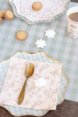 Beige Flower Napkins 12pk