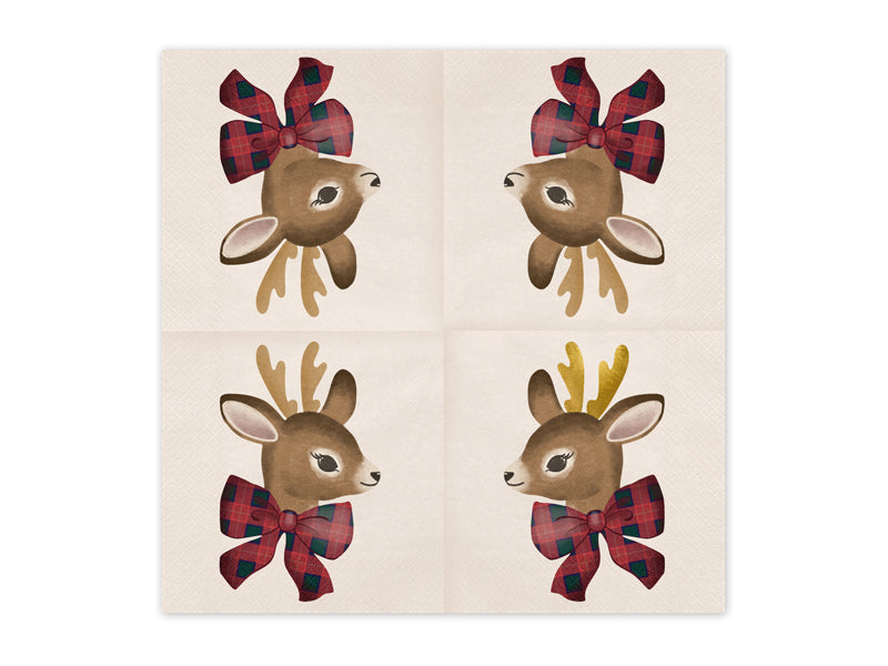 Reindeer Bow Napkins 12pk