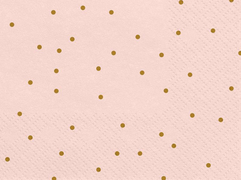 Pink & Gold Dot Napkins 20pk