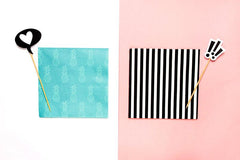 Black Striped Napkins 20pk