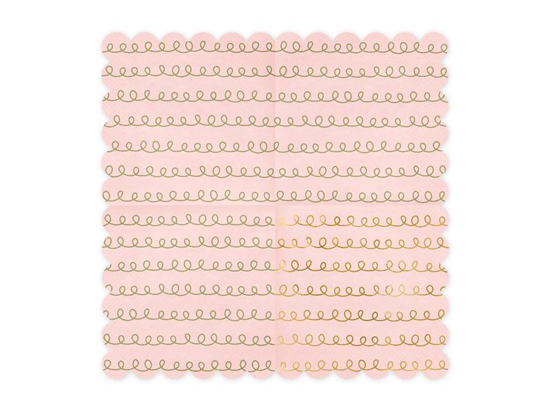 Pink Gold Spiral Napkins 20pk