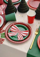 Striped Red Bow Napkins 12pk