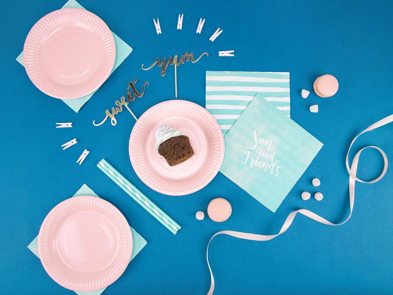 Sky-Blue Striped Straws 10pk