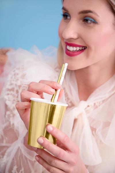 Gold Daisy Straws 10pk