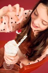 Rose Gold Striped Straws 10pk