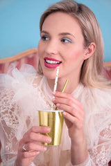 Gold Heart Straws 10pk