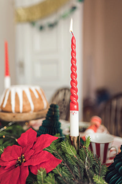 Santa Taper Candles 2pk