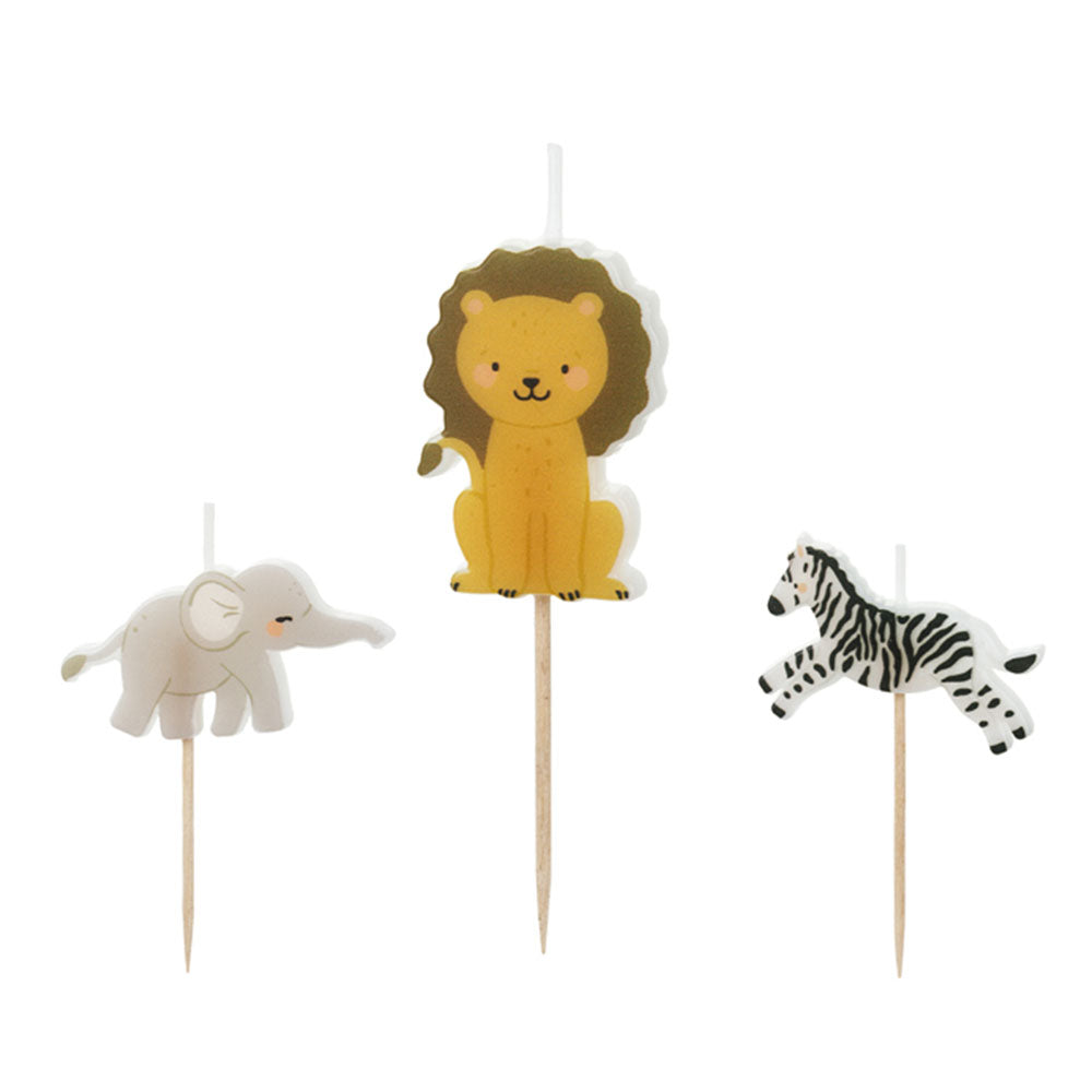 Safari Birthday Candles 3pk
