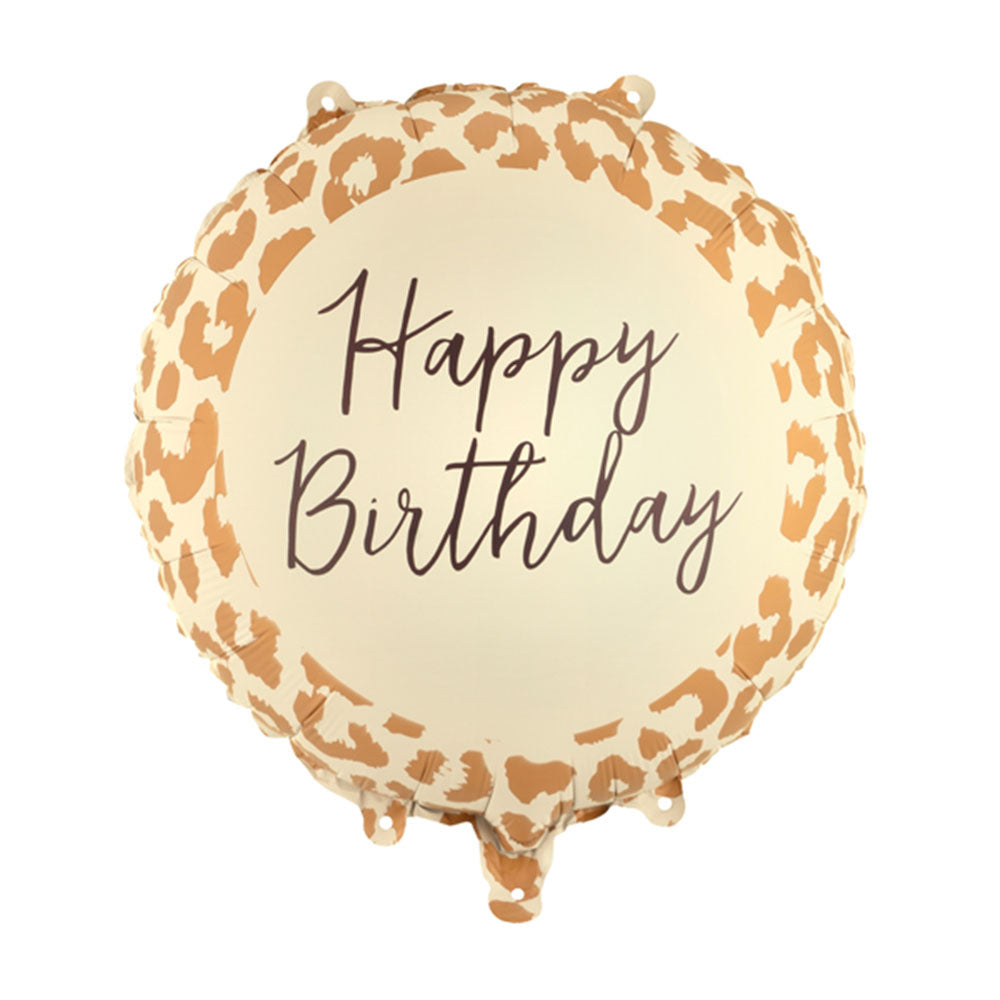 Leopard Print Happy Birthday Foil Balloon