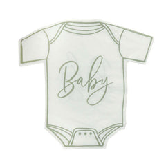 Sage Onesie Shaped Napkins 16pk