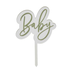 Sage Baby Acrylic Cake Topper
