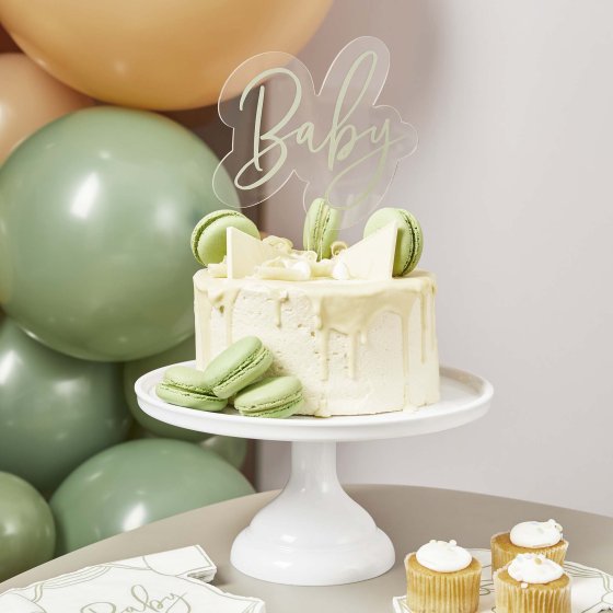 Sage Baby Acrylic Cake Topper