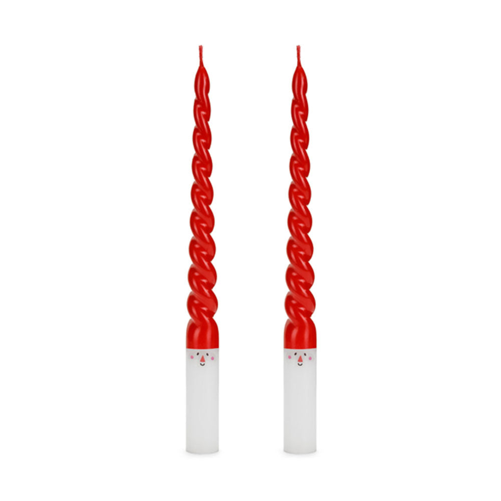 Santa Taper Candles 2pk