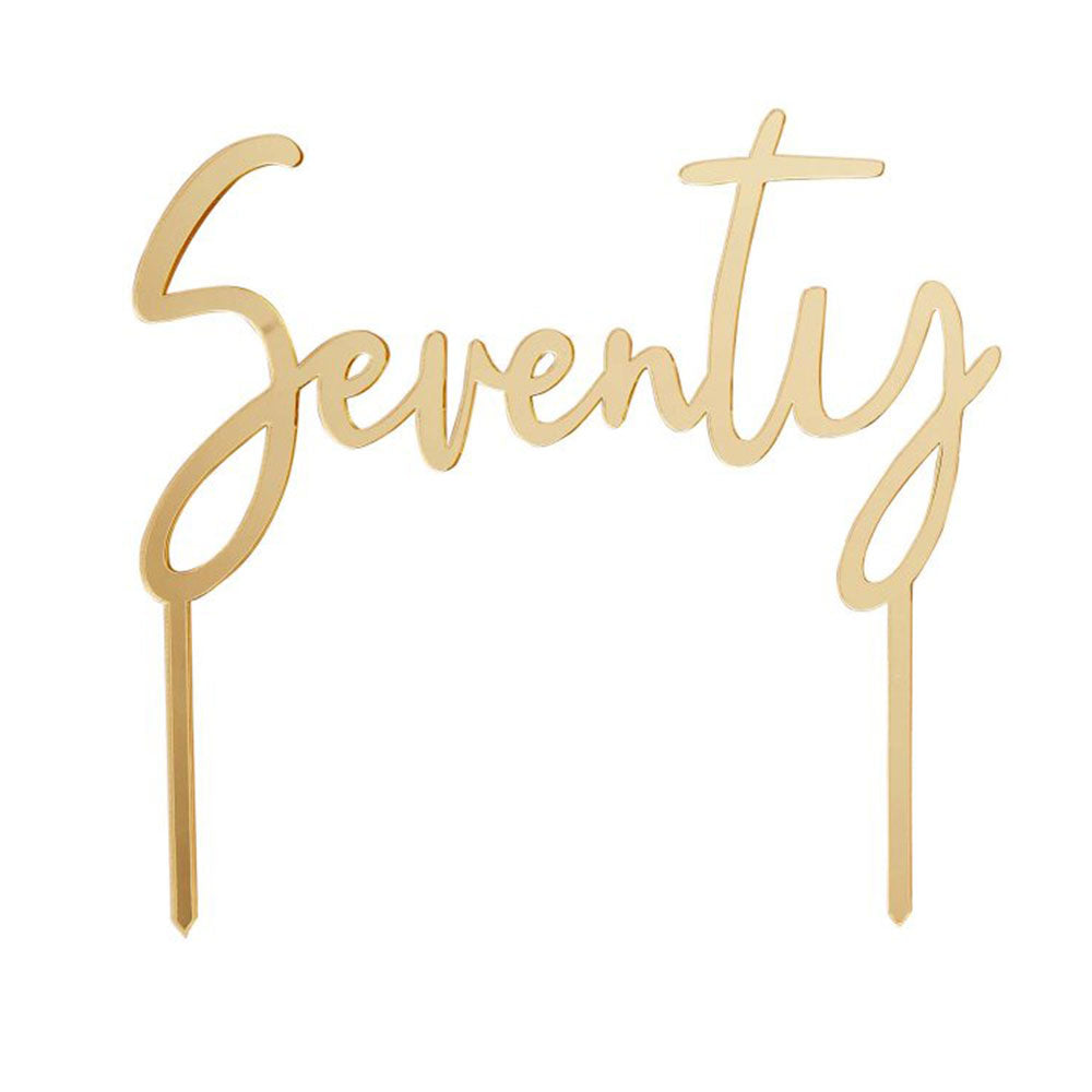 Gold Seventy Acrylic Cake Topper