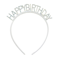 Silver Happy Birthday Headband