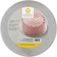 Silver Glitter Round Cake Boards 30cm/12in 3pk