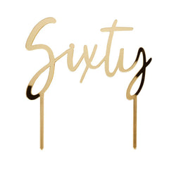 Gold Sixty Acrylic Cake Topper